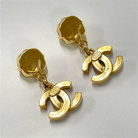 fake chanel studs|pre owned chanel earrings.